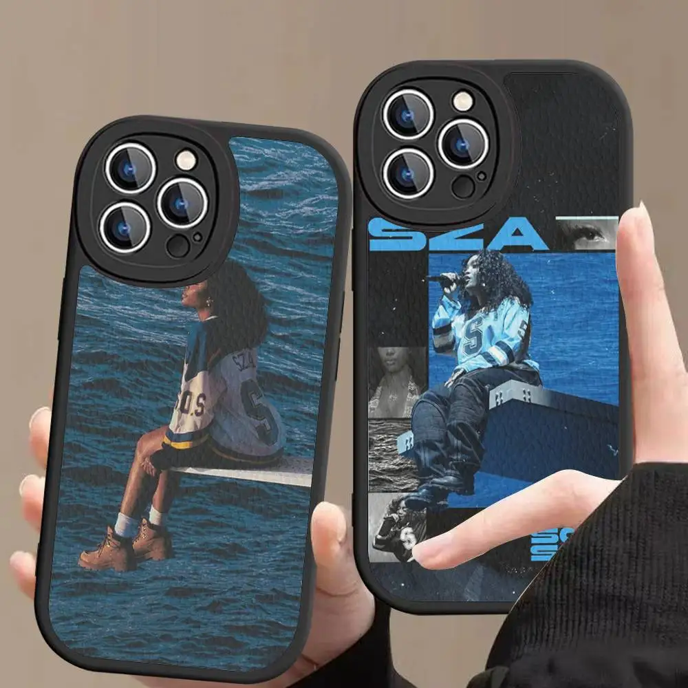 

Popular Singer S-Sza Leather Phone Case For IPhone 16 15 14 13 12 11 Pro Max Plus Shockproof Cover