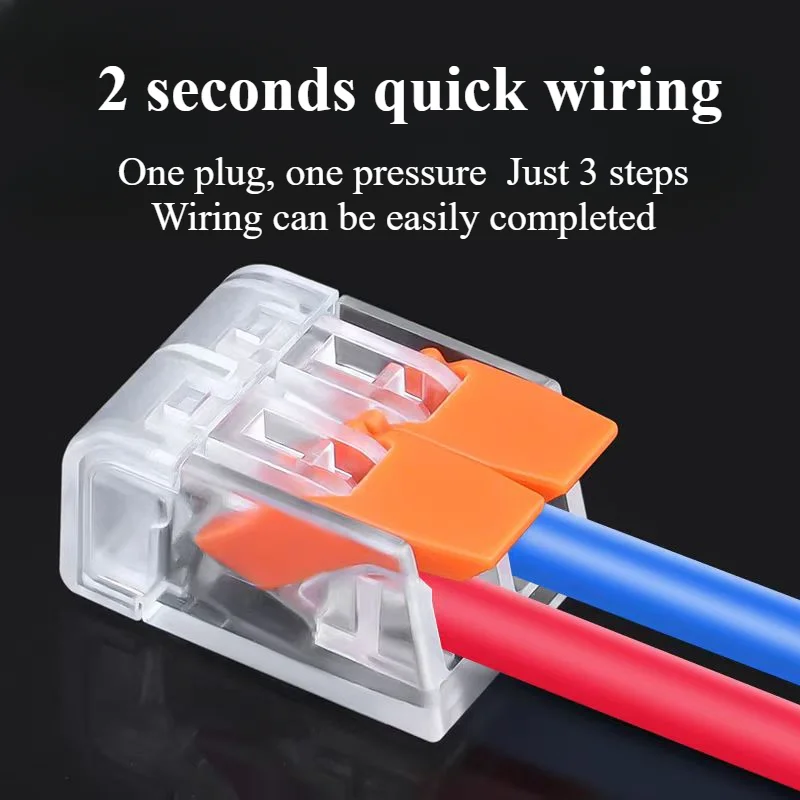 10PCS Lever Electrical Wire Connector 2/3/4/5Pin Compact Conductor Push-in Terminal Block Mini Quick Cable Splicing Connectors