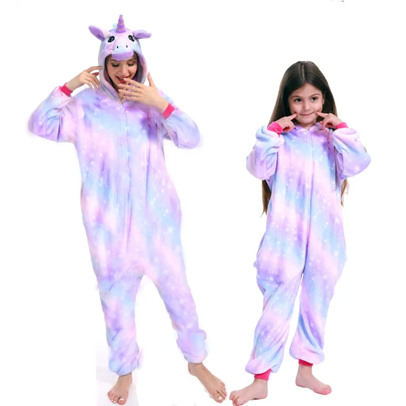 Kigurumi Adults Unicorn Animal Onesies Long Sleeve Hooded Cartoon Pajamas Anime Cosplay Costume Jumpsuit For Christmas Halloween