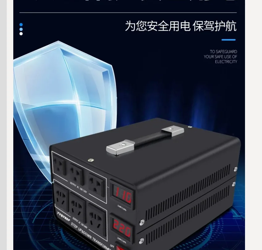Transformador bidireccional de 220V a 110V, convertidor de voltaje de alta potencia para EE. UU., Japón, Taiwán, 110V a 220V, 100V AA