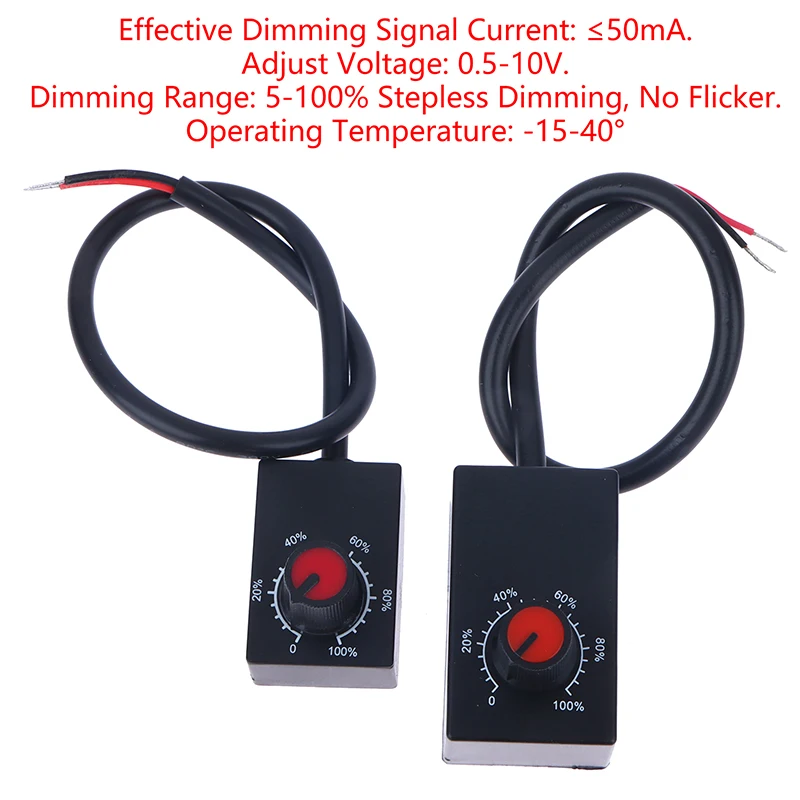 Mini DC 0-10V 1-10V pokrętło ściemniacz 0-100% w skali elektronicznej potencjometr dla LED z możliwością przyciemniania świetlówka do roślin