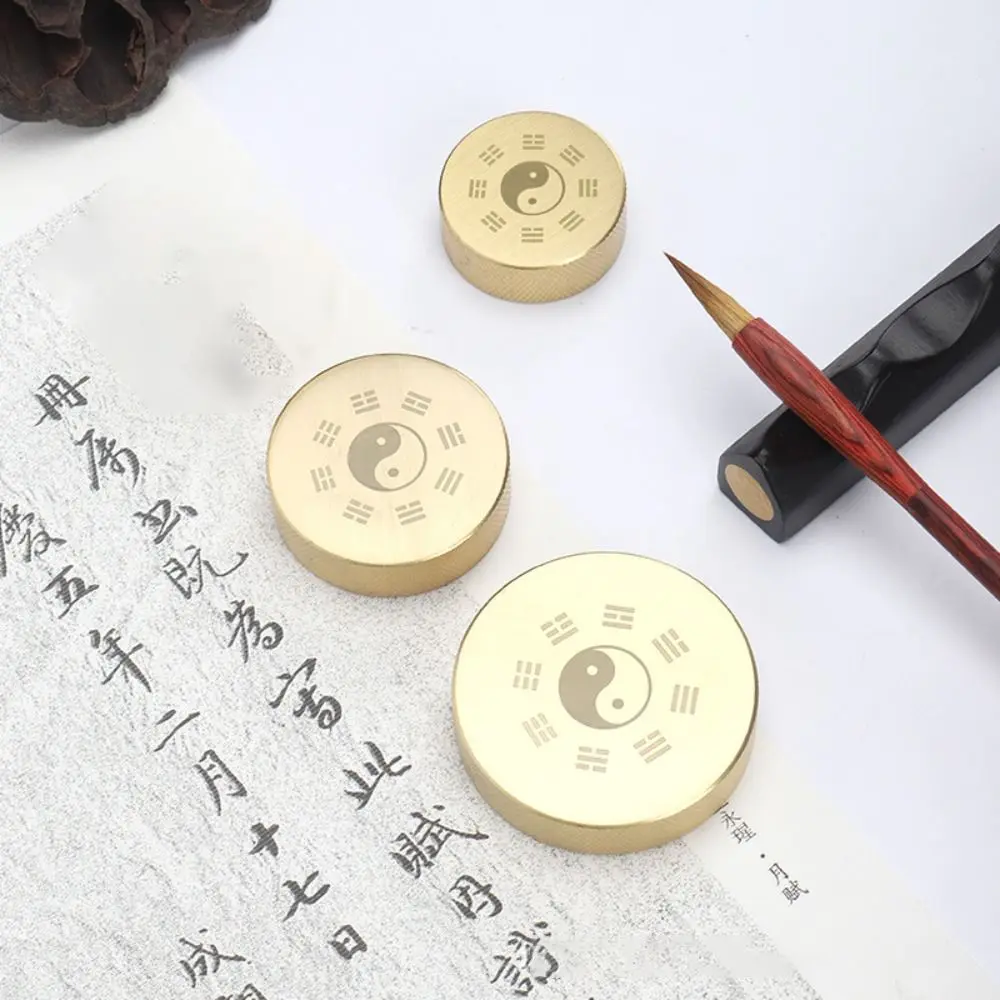 

Многофункциональные подставки для бумаги в китайском стиле Ба-гуа, держатели для бумаги, подставки для кистей, металлические украшения, цельная латунь