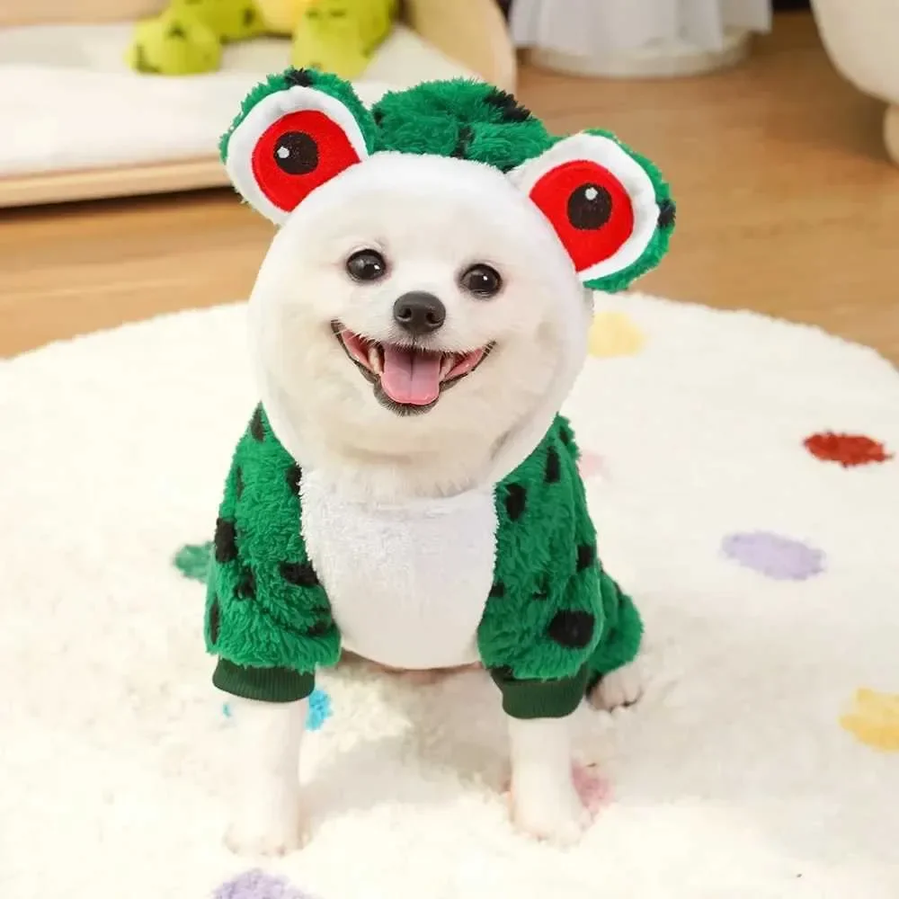 

Fleece Dog Hoodies With D-Ring Autumn Winter Puppy Clothes For Small Dogs Cats Apparel Funny Pet Costume For Christmas Halloween