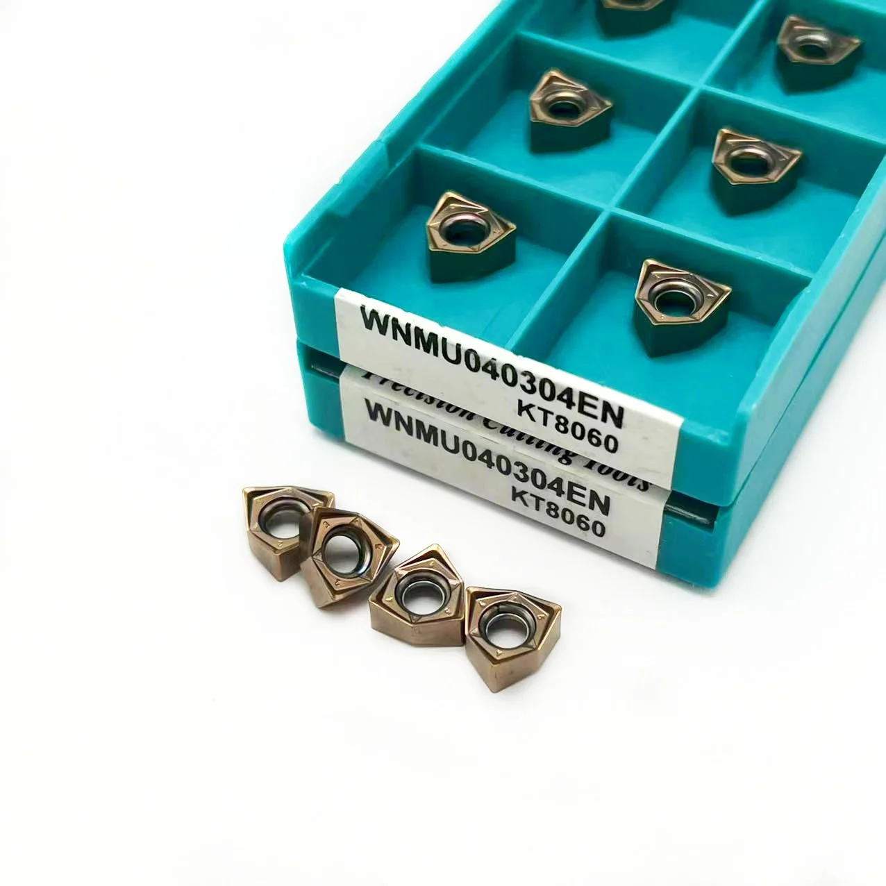 10PCS WNMU040304 EN KT8060 WNMU040304 90 degree double-sided peach-shaped hexagonal plane CNC milling insert WNMU 040304 rough