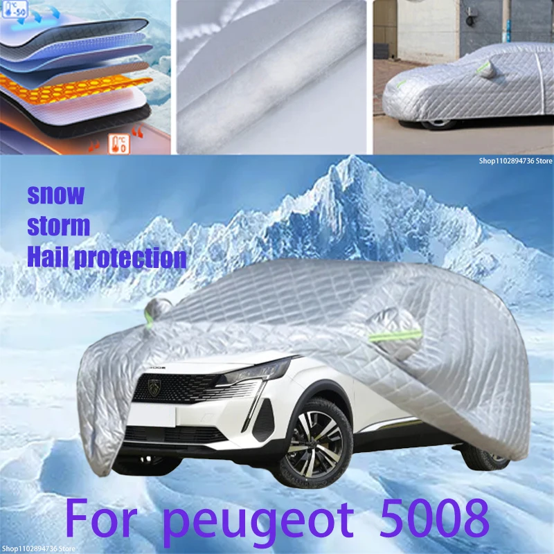 

For peugeot 5008 Outdoor Cotton Thickened Awning For Car Anti Hail Protection Snow Covers Sunshade Waterproof Dustproof