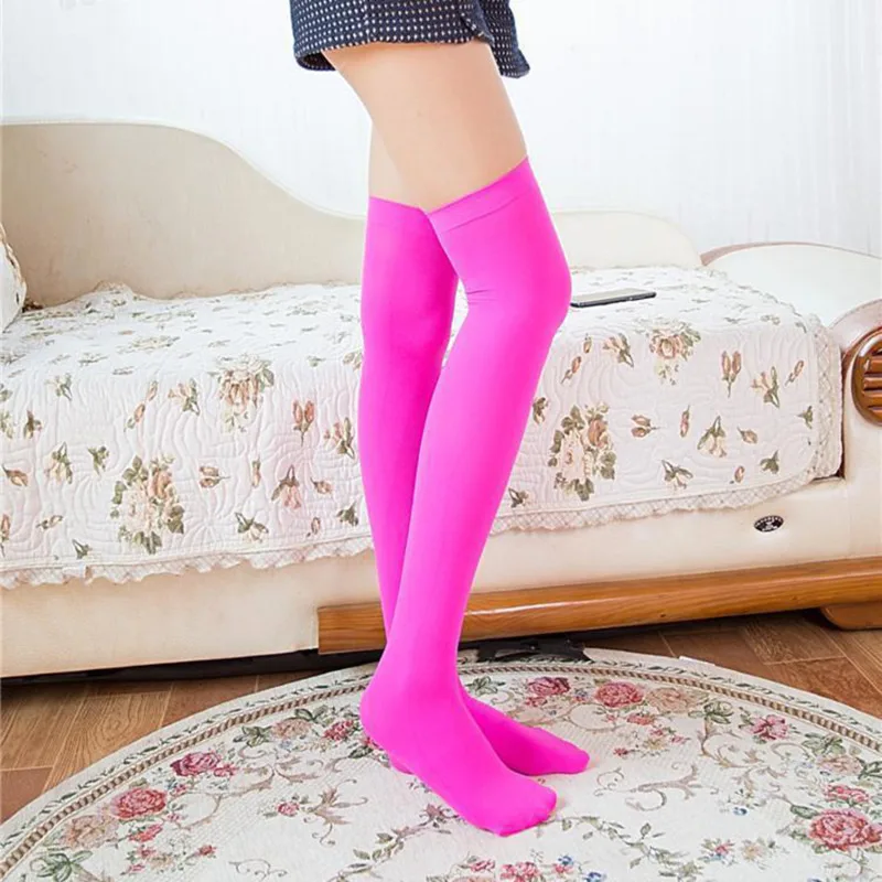 Sexy Soild Color Long Socks Women Over Knee Thigh High Over The Knee Stockings Lolita Ladies Girls Warm Knee Socks