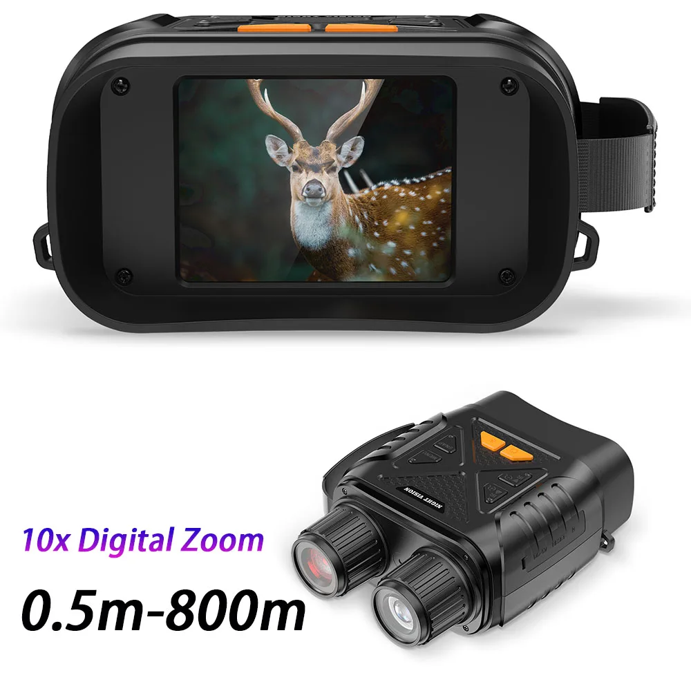 Binocular with Night Vision 1080P HD Infrared Camera 10X Digital Light Zoom Hunting Telescope Outdoor Search Full Darkness 800m