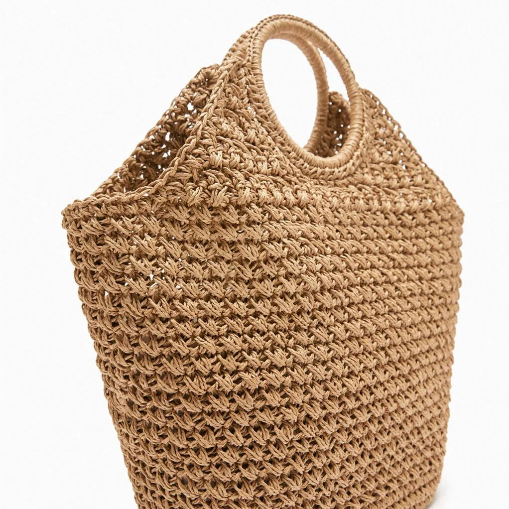 New Trendy Palha Weave Bag para Mulheres Bolsas Femininas de Verão Bolsa de Ombro Simples Totes de Compras Casuais Saco de Praia de Férias