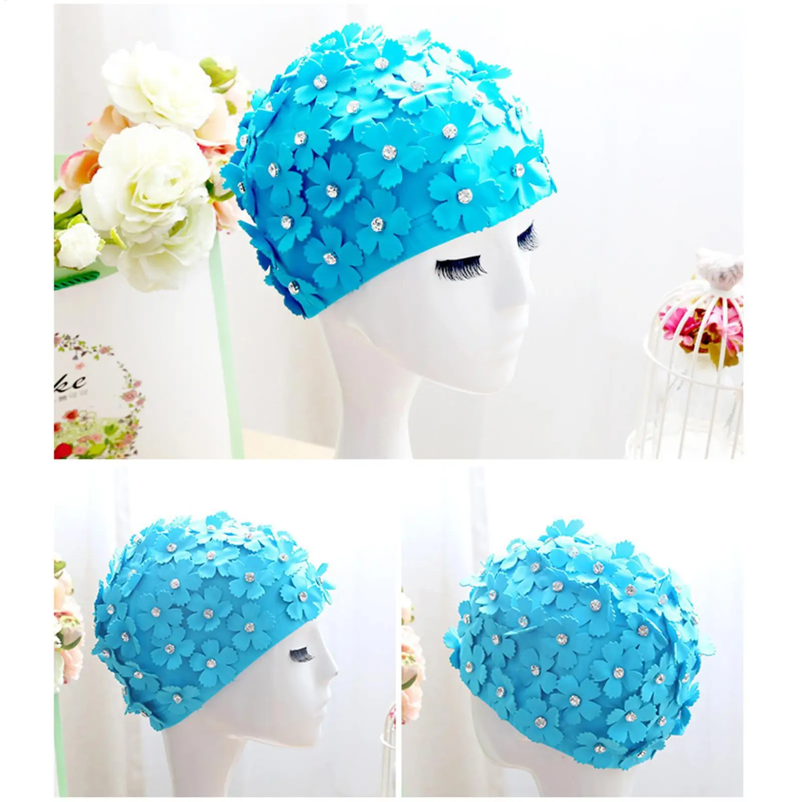 

Swim Hats For Women Waterproof Petal Design Fashion Bathing Hat For Women Girls Ladies Wives Mothers Instructors Home Bathroom