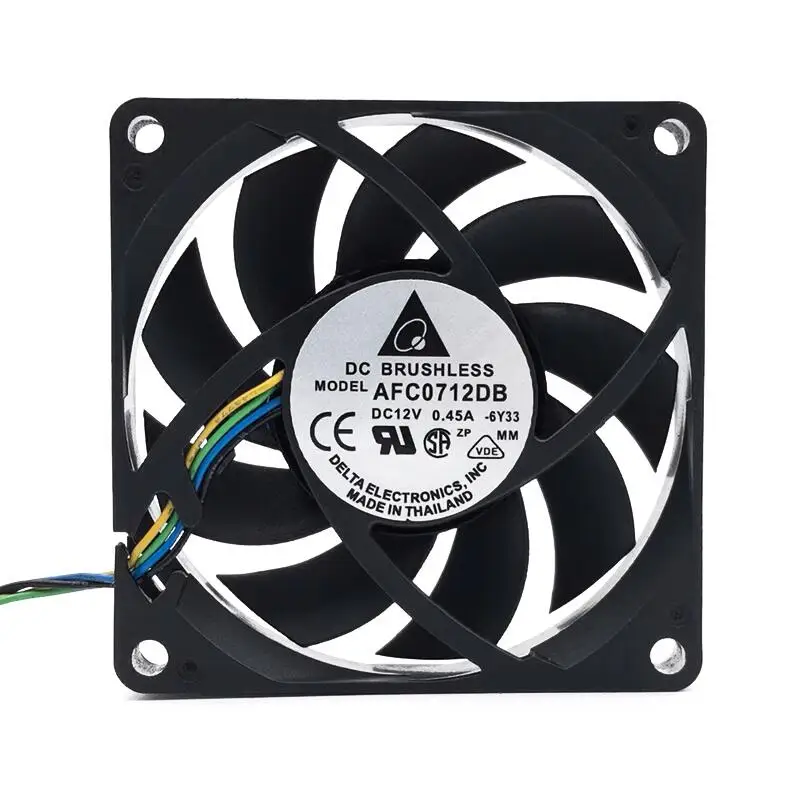 New For Delta AFC0712DB DC12V 0.45A 7015 7CM  4pin PWM Speed Control CPU Cooling Fan