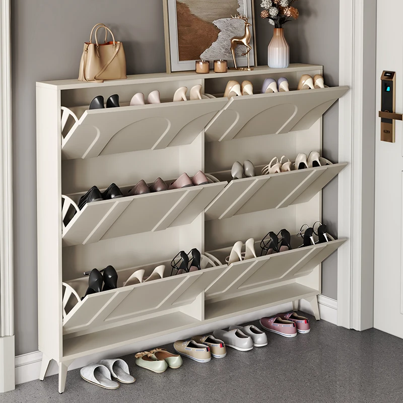 Wood Shelf Shoe Cabinets Minimalist Design Storage Bags Japanese Style Shoe Cabinets White Schuhschrank Living Room Furniture