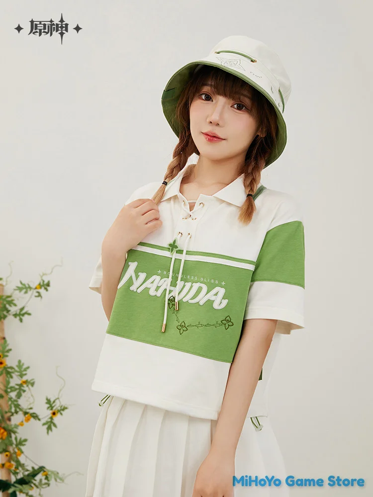 Nahida Polo Shirt MiHoYo Original Official Genshin Impact Sports Wear Nahida Quadratic Theme Cosplay Impression Series Top Daily