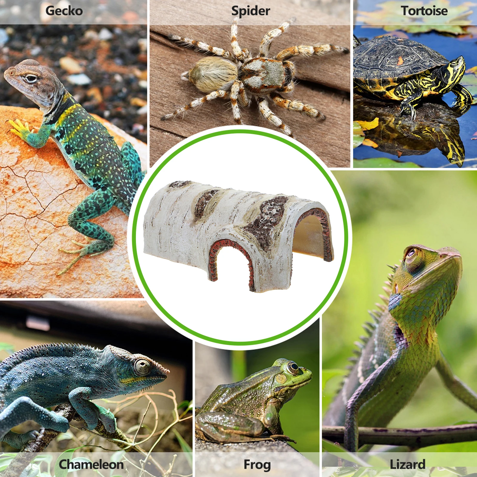 

Reptile Hideout Small Resin Caves for Lizards Geckos Spiders Decorative Shelter Pet Hiding House Supplies Tortoise Habitat