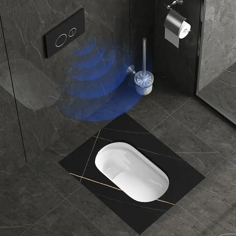 Rock slab squatting toilet concealed water tank into wall concealed induction flushing embedded