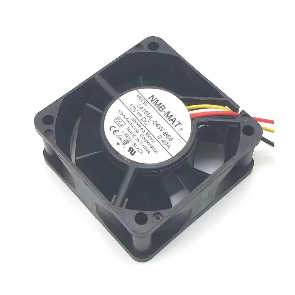 NMB-MAT 2410ML-04W-B66 C03 DC 12V 0.40A 60x60x25mm Server Cooling Fan Industrial Equipment Ventilation