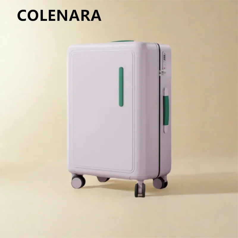 COLENARA 캐빈 수트케이스 여성용 PC 20인치 24인치 기내용 박스 남성용 USB 충전 트롤리 케이스 유니버설 휠 롤링 러기지