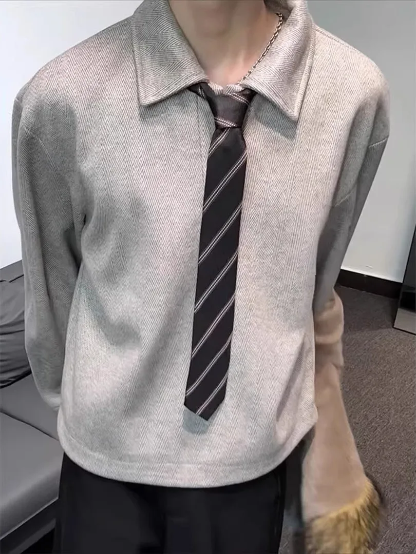 

Мужской свитер-куртка American Sle Heavyweight: модный, с воротником-стойкой, для ношения под одеждой, повседневный, комфортный, из смесового полиэстера