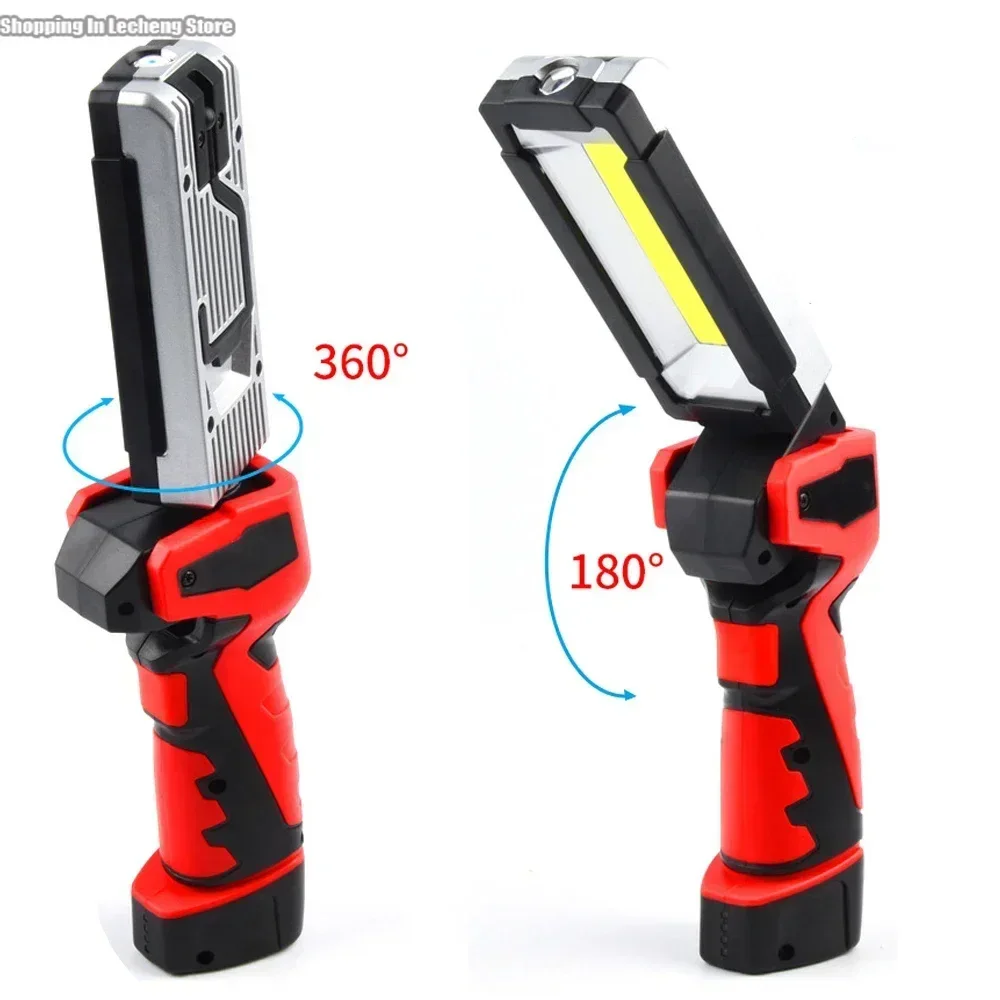 Lampe de travail LED COB Portable, lampe mécanique de Garage de voiture, lampe d'inspection Rechargeable par USB, torche clignotante d'urgence pour voiture