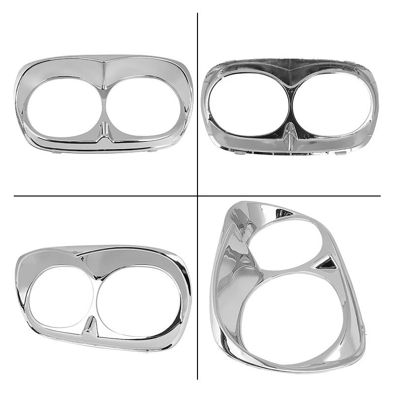 For Harley Road Glide 1998-2013 Chrome Dual Headlight Bezel Trim Cover Headlamp Surround Fairing Motorcycle Accessories