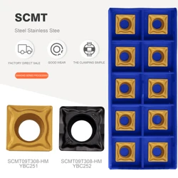 CNC 선반 터닝 공구 금속 커터, SCMT 블레이드, 카바이드 인서트, SCMT09T304, SCMT09T308, SCMT120408, SCMT120404 HM, YBC251, YBC252