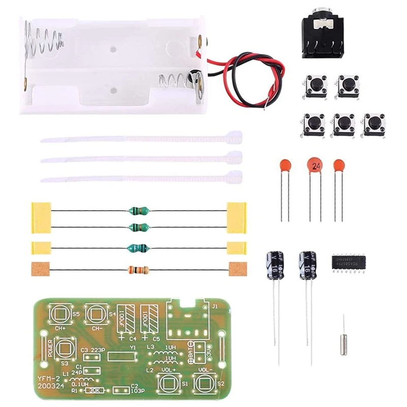 76MHz-108MHz Stereo FM Radio Receiver Module FM DIY Electronic Soldering Kit Circuit PCB Board Solder Practice Project