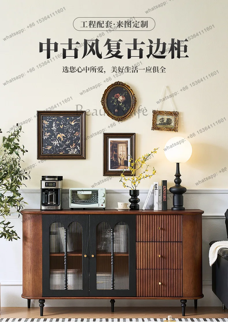Simple meal side wind tea wine cupboard storage tableware kitchen cabinet tea cabinet