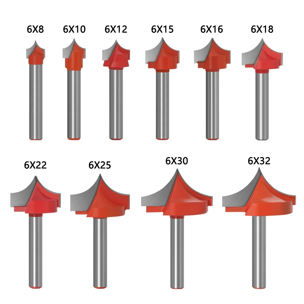 6mm Wood Milling Cutter CNC Shank Angle Mill Carpentry Tools Solid Sharp Tungsten Cobalt Alloy Woodworking Cutter Carbide