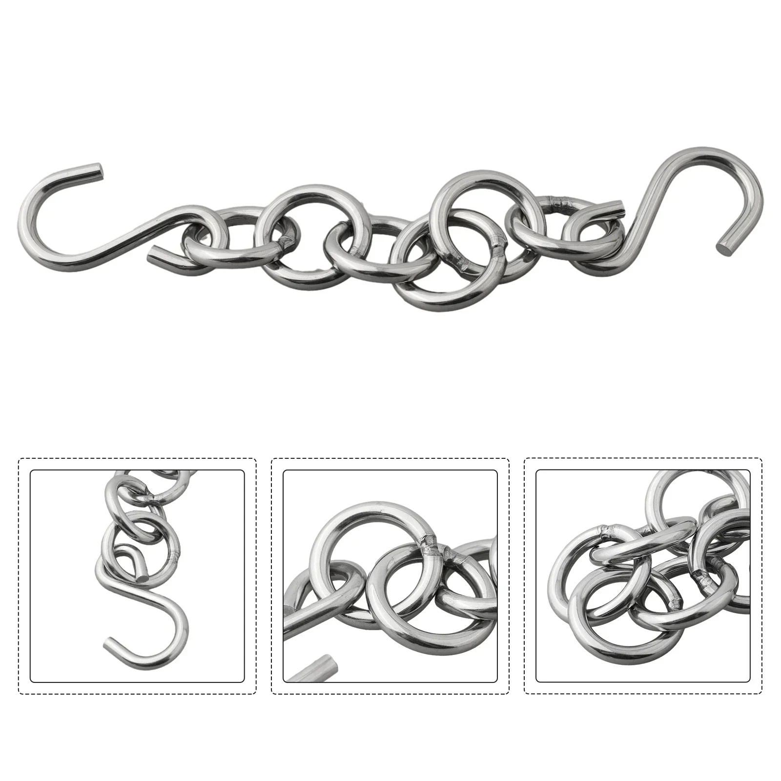 

Hook Chain Car Chain About 22.5 Cm 8.86 In Versatile Use Portable Repair Tool Auto Silver Stainless Steel Reliable