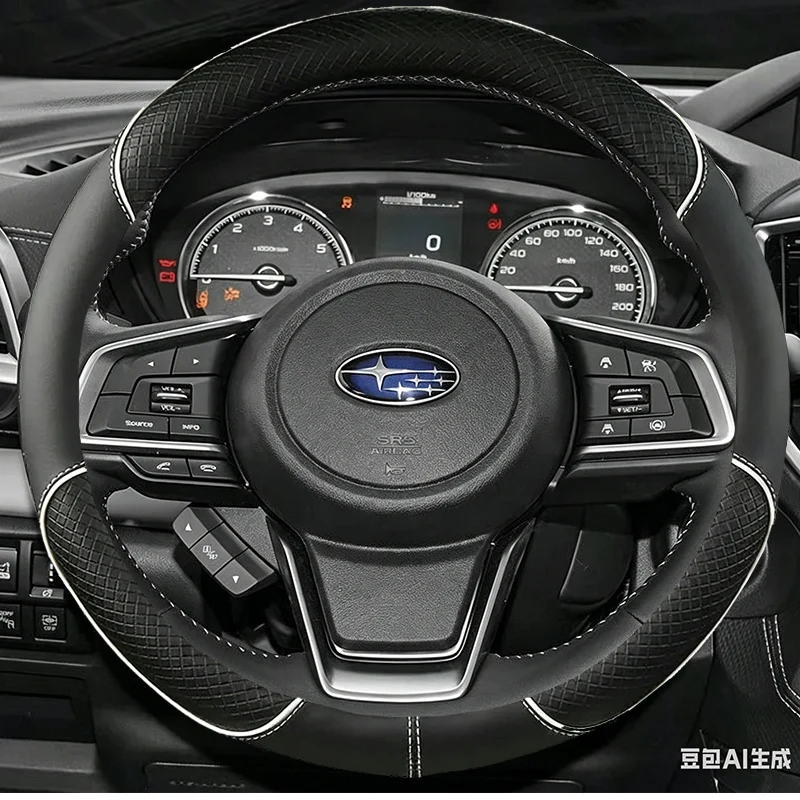 For Subaru STI Brz Wrx Xv Ascent Forester Outback Impreza Legacy Car Suede 3D Coining Logo Antislip Leather Steering Wheel Cover - view 3