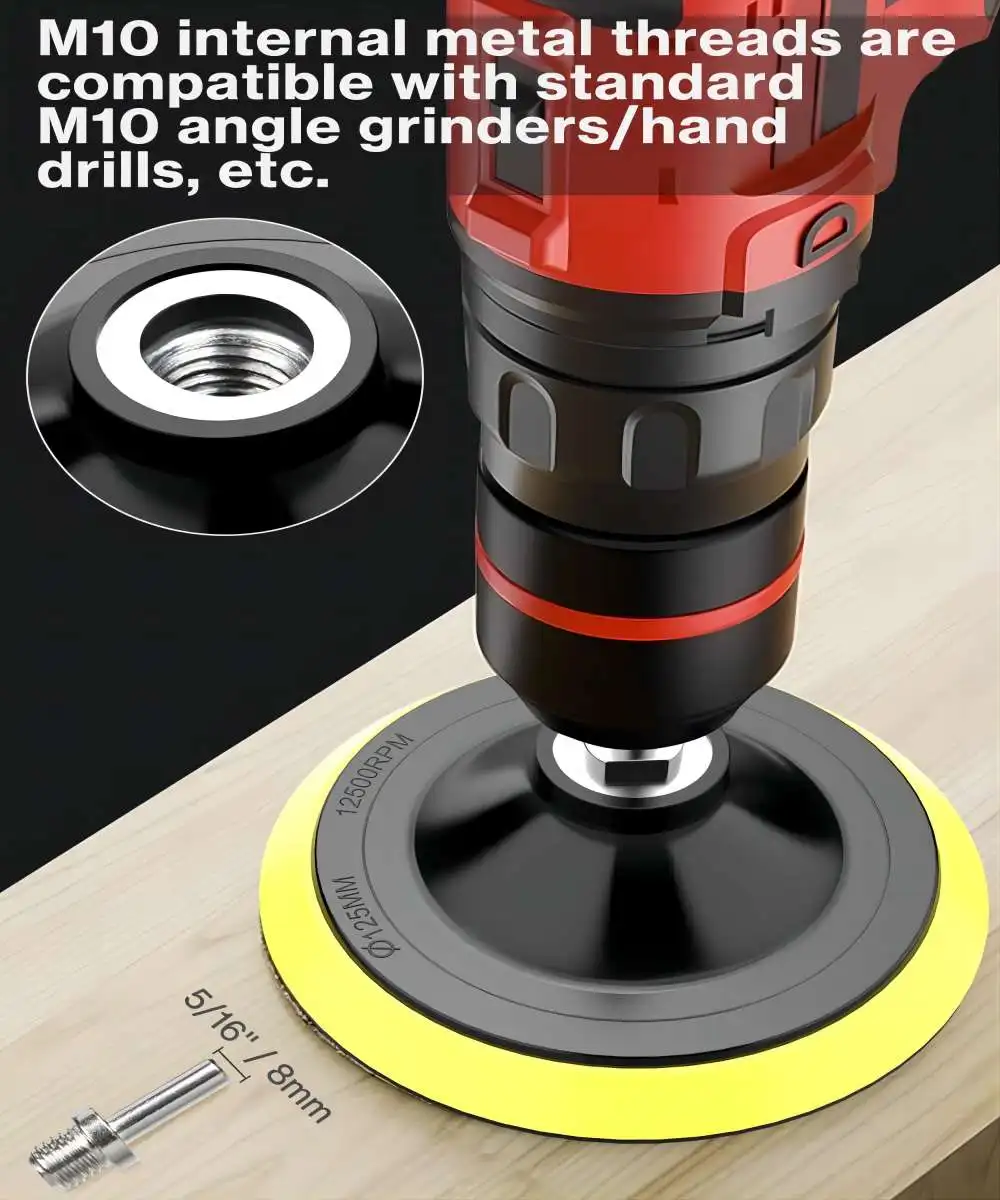 5 "Hook & Loop amplas cakram 70PCS amplas cakram akhir dengan M10 benang & 5/16" Shank untuk permukaan persiapan Strip Grind Polandia