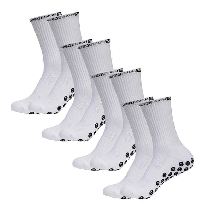 

4 Pairs Football Socks Men Women Sports Socks Non-slip Silicone Bottom Soccer Outdoor Sport Running Cycling Grip Socks
