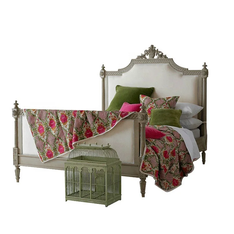 American Country Solid Wood Queen Bed Home Furniture Bedroom Single Double Queen Bed
