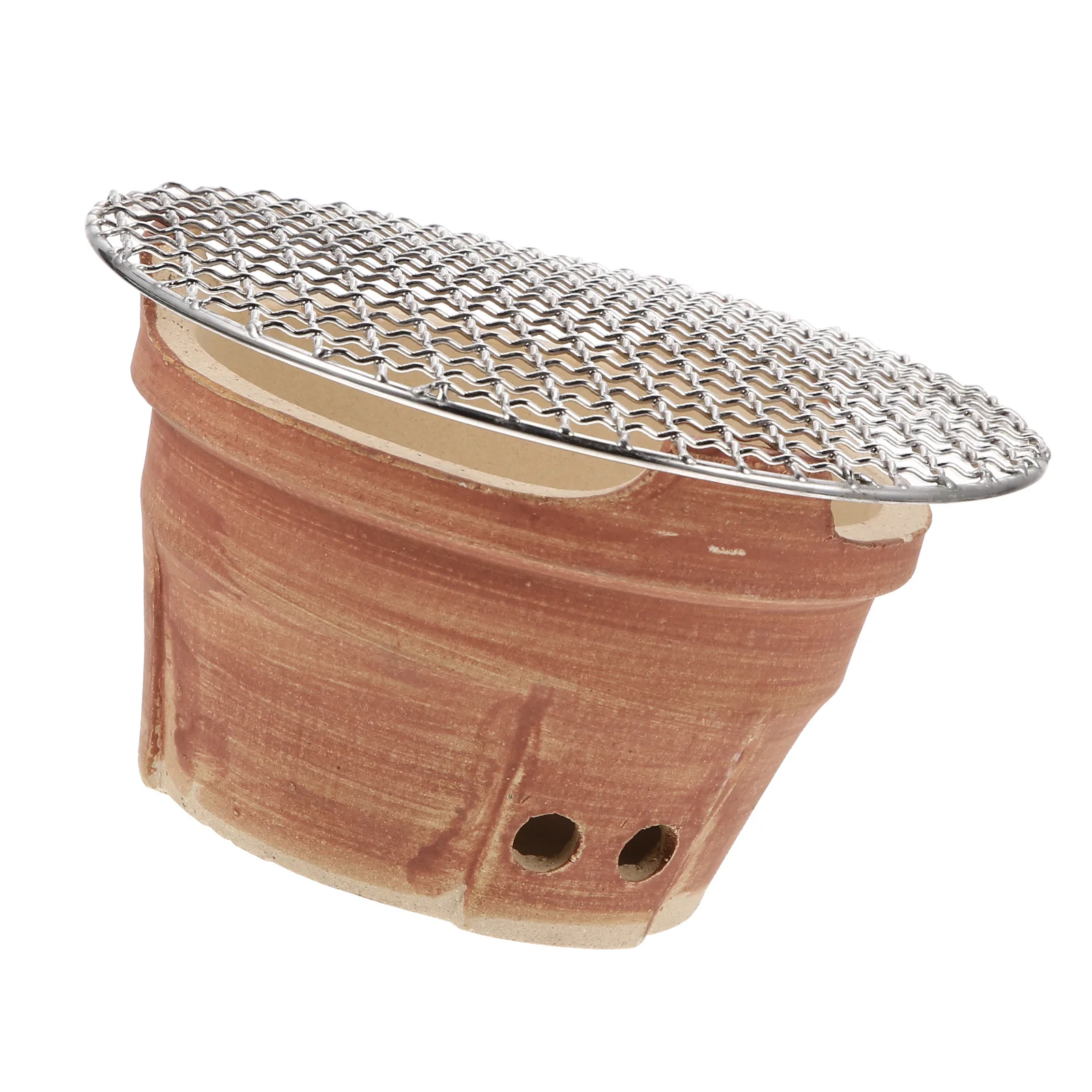 

Charcoal Outdoor Stove Mini Tabletop Brown Cast Iron Japanese Grill for Cooking