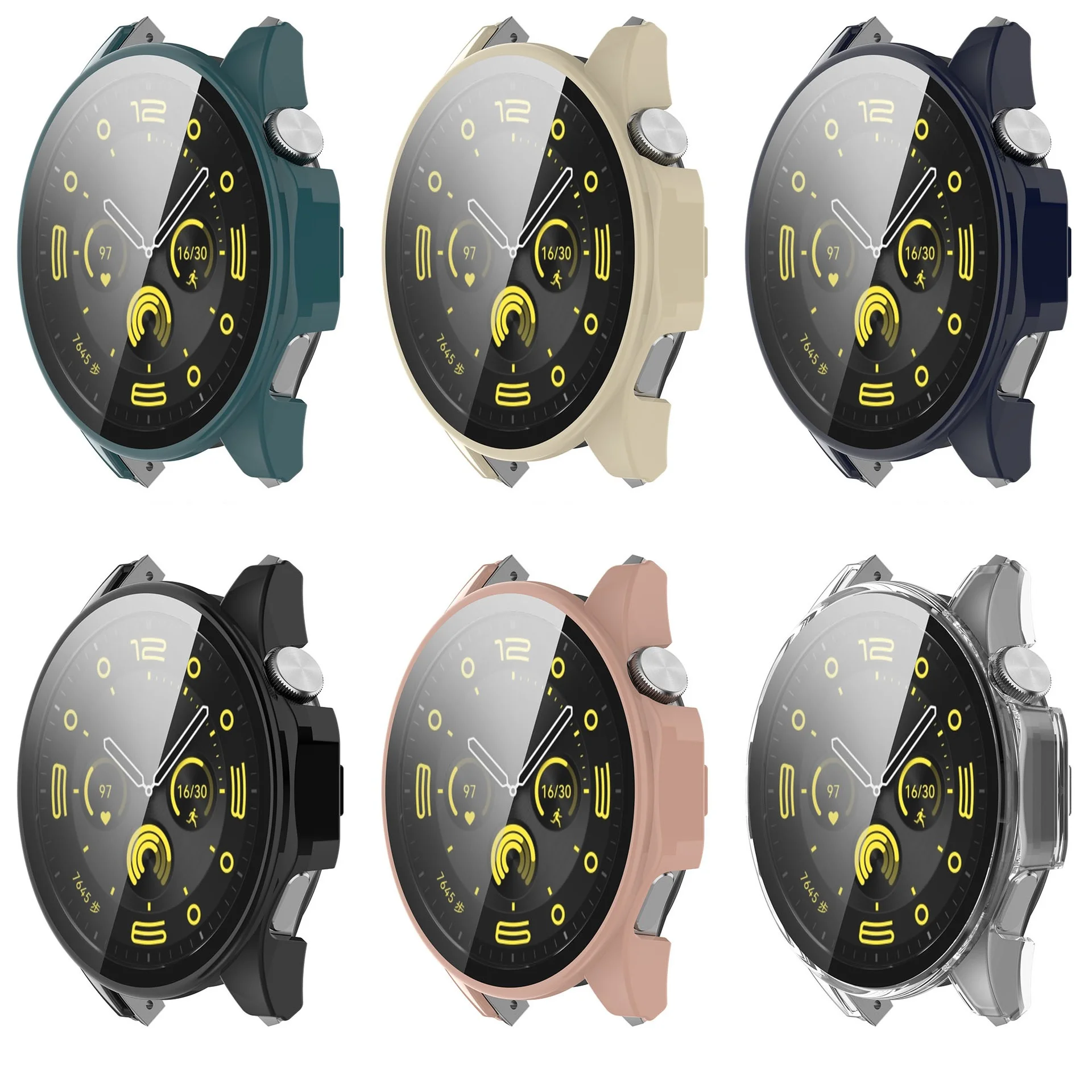 PC + funda de cristal templado para Honor watch4 PRO/Huawei watch GT4/H5546 protector de pantalla de cubierta completa accesorios para relojes inteligentes