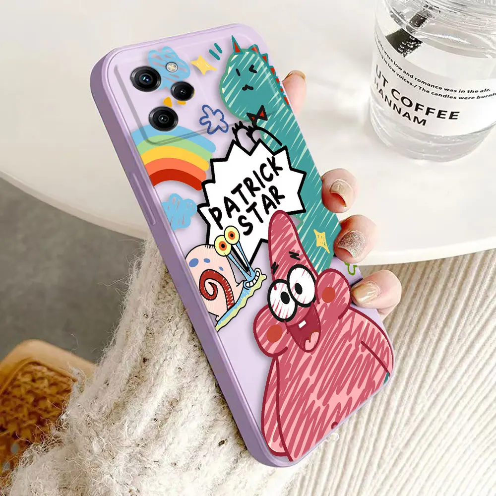 P-Patrick Star S-SpongeBob Cover Phone Case For Xiaomi 10 11 12 T LITE 13 POCO F5 F6 M3 M4 M5 X4 X3 GT NF X5 PRO 5G Color Case