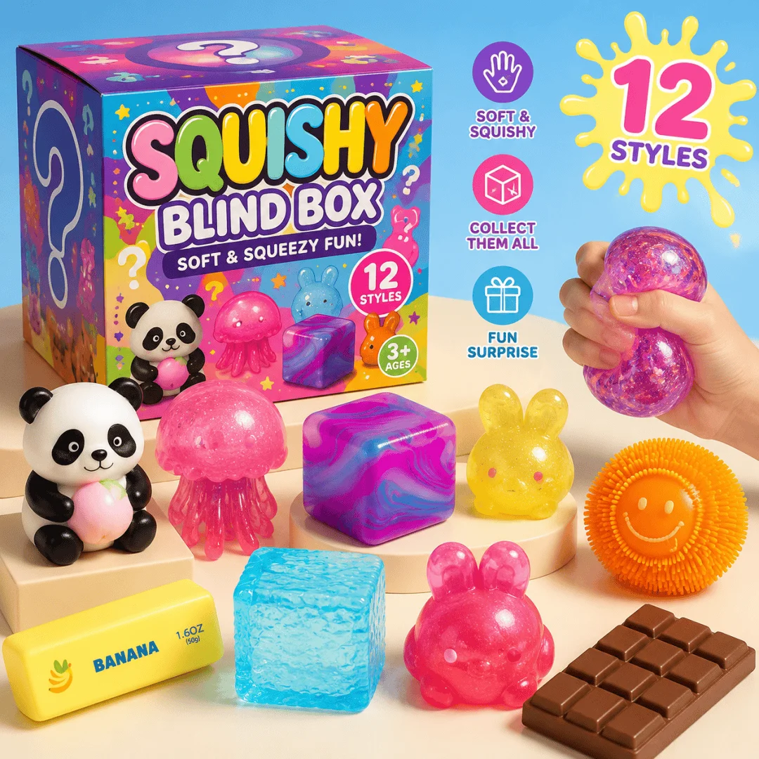Bulk Wholesale Mystery Blind Box Gradient Sparkle Cat Claw Mochi Squishy, Imitation Honey Cream Pinch Toy, Kid Party Prize Toy
