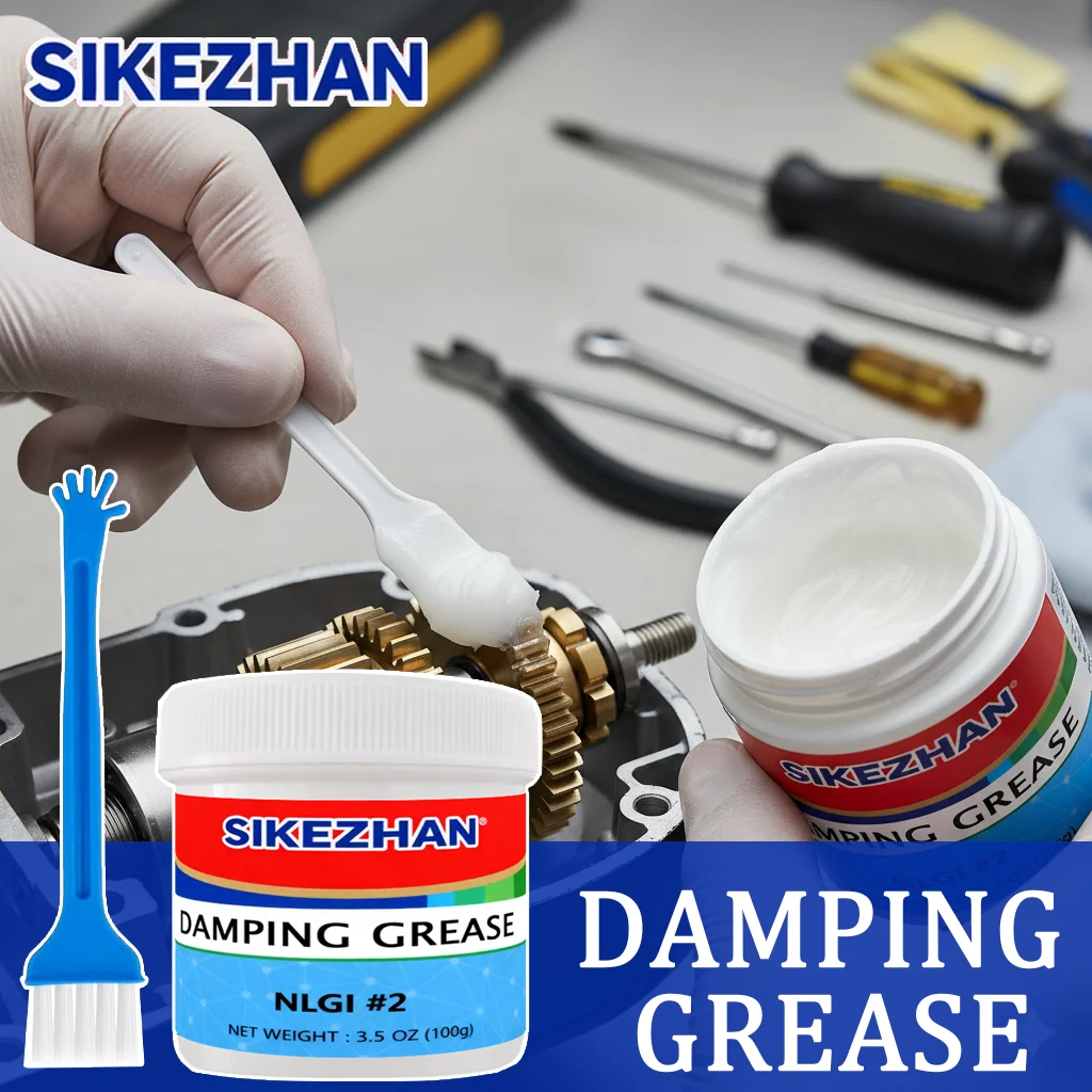 Gear Lubricating Grease – NLGI #2 Damping Grease for Gears, Bearings and Mechanical Parts with Applicator Brush