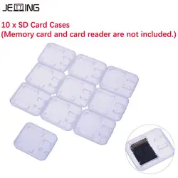 10pcs Clear Plastic Memory Card Case Stick Micro SD TF Card Storage Box Protection Holder Transparent Memory Card Storage Boxes