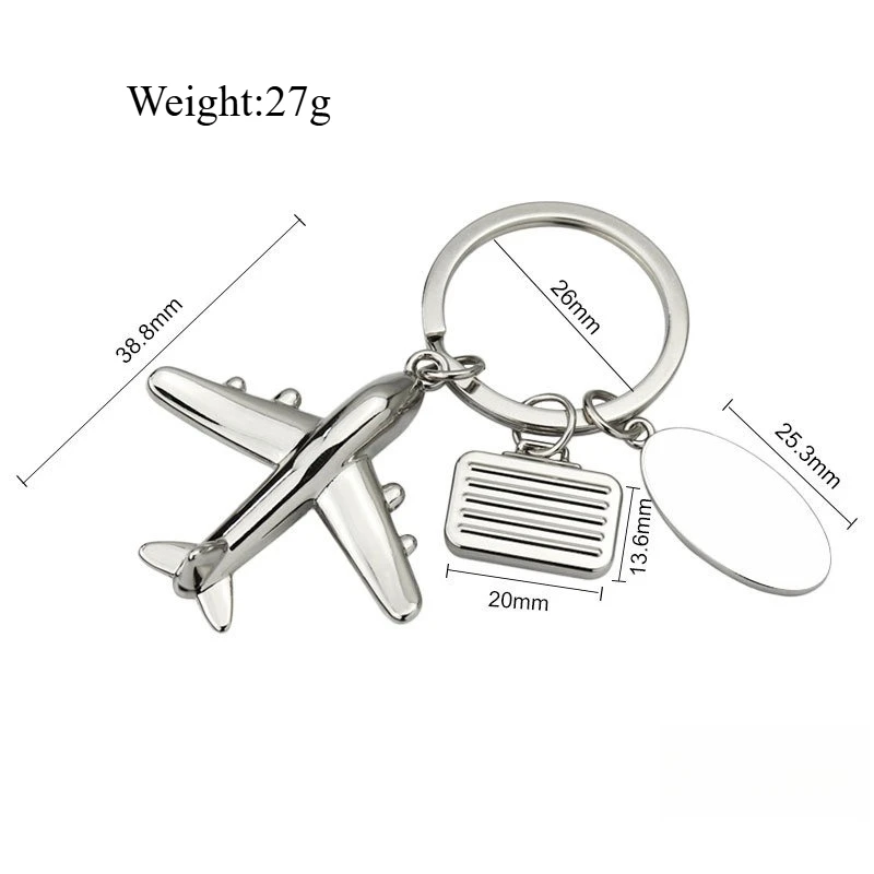1 قطعة سلسلة المفاتيح المخصصة طائرة صغيرة شخصية المعادن الإبداعية الطائرات مخصصة حلقة رئيسية اكسسوارات السيارات هدية بالجملة