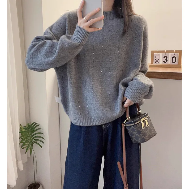 Pulôver mulher roupas nova tricô camisa de lã primavera outono quente malhas manga longa topos moda feminina camisola curta
