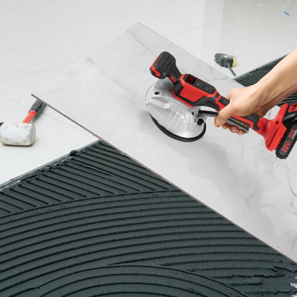 20V Battery Electric Tile Vibration Cordless Tiling Machine 8 Gear Adjustable Floor Vibrator Leveling Wall Laying Tool