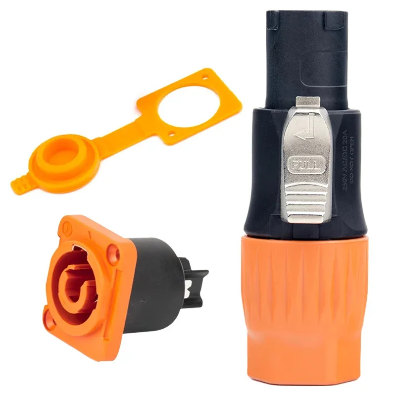 IP65 Waterproof 3 Pin Aviation Connector 20A DC Power Plug Socket for Stage Lights DJ Equipment