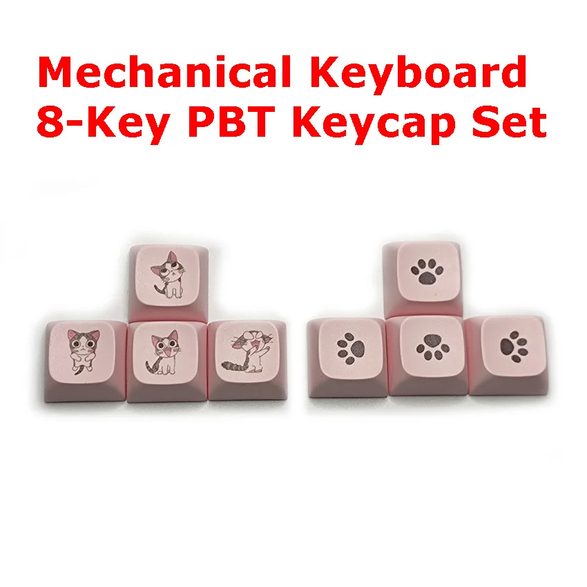 

Cute Cat PBT Keycaps 8-Key Set for Mechanical Keyboard Cat Paw Keycaps Set Gaming Keyboard Replacement Parts