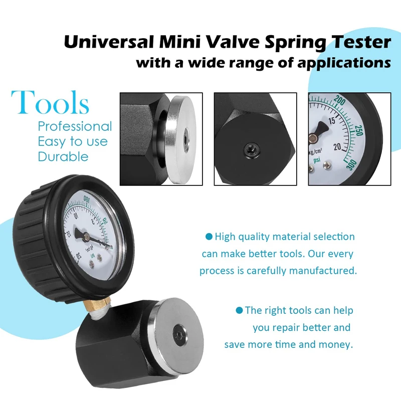 66835 Universal Mini Valve Spring Tester 0-300 Psi and 0-20 Kg/cm2 ,Quick & Easy Way to Check Valve Spring Pressure