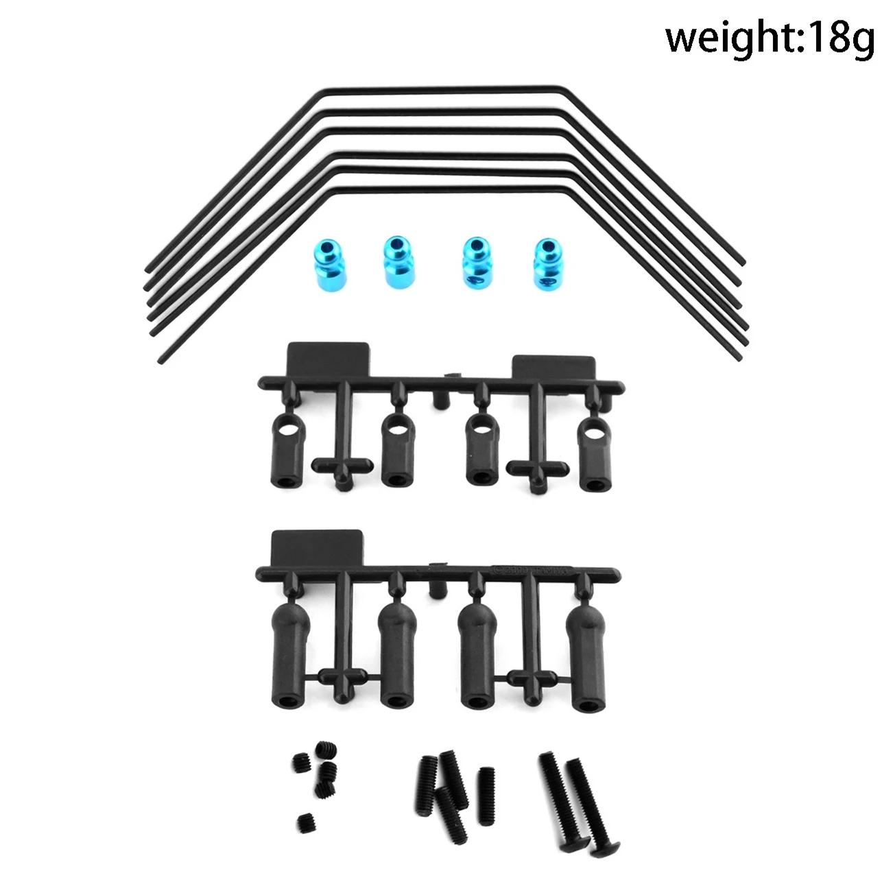 Front Rear Anti-roll Bar Sway Bar Kit Stabilizer Set 3 Hardnesses 54514 for Tamiya XV01 XV01T PRO FF04 EVO 1/10 RC Car Upgrade