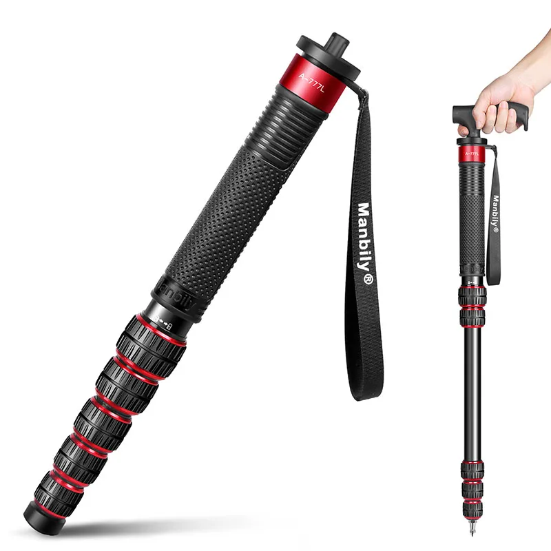 Manbily A-777L Kamerastativ Einbeinstativ Professionelles Aluminium-Reise-Gehstock Maximale Belastung 18kg für Digitale DSLR-Videokameras – Detail 2