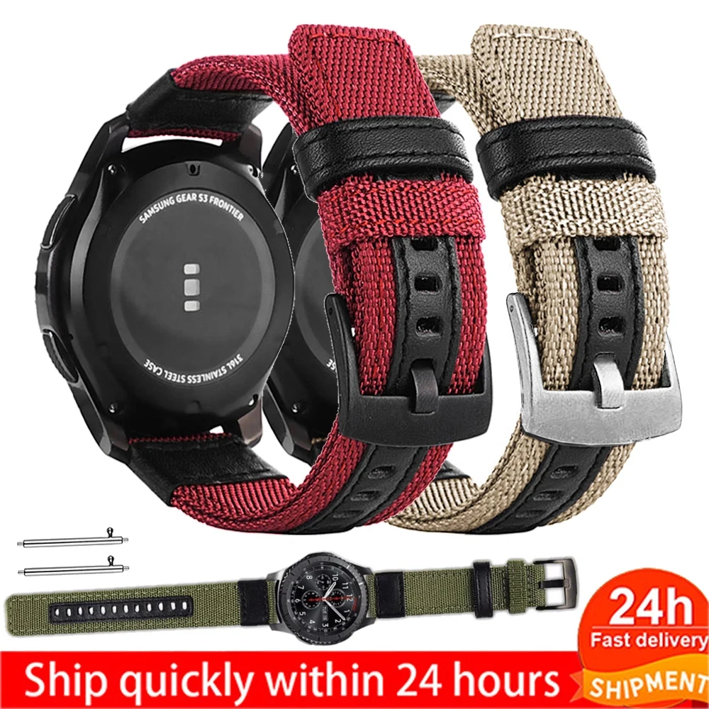 20mm 22mm Band Nylon Strap for Samsung Galaxy Watch3 41mm 45mm Quick Release Bracelet for Huawei Watch GT4/3/2 46mm 42 Watchband