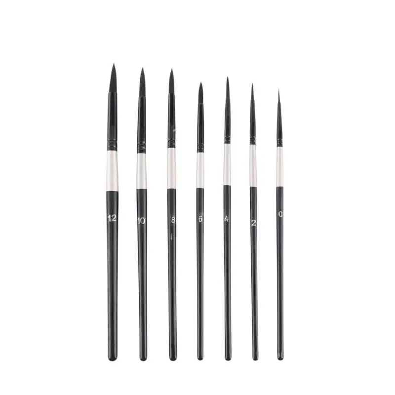 NEW 7Pcs Squirrel Hair Brush Set Round Pointed Tips No Shed Gouache Watercolor Brushes For Beginner Artist Painting Kit