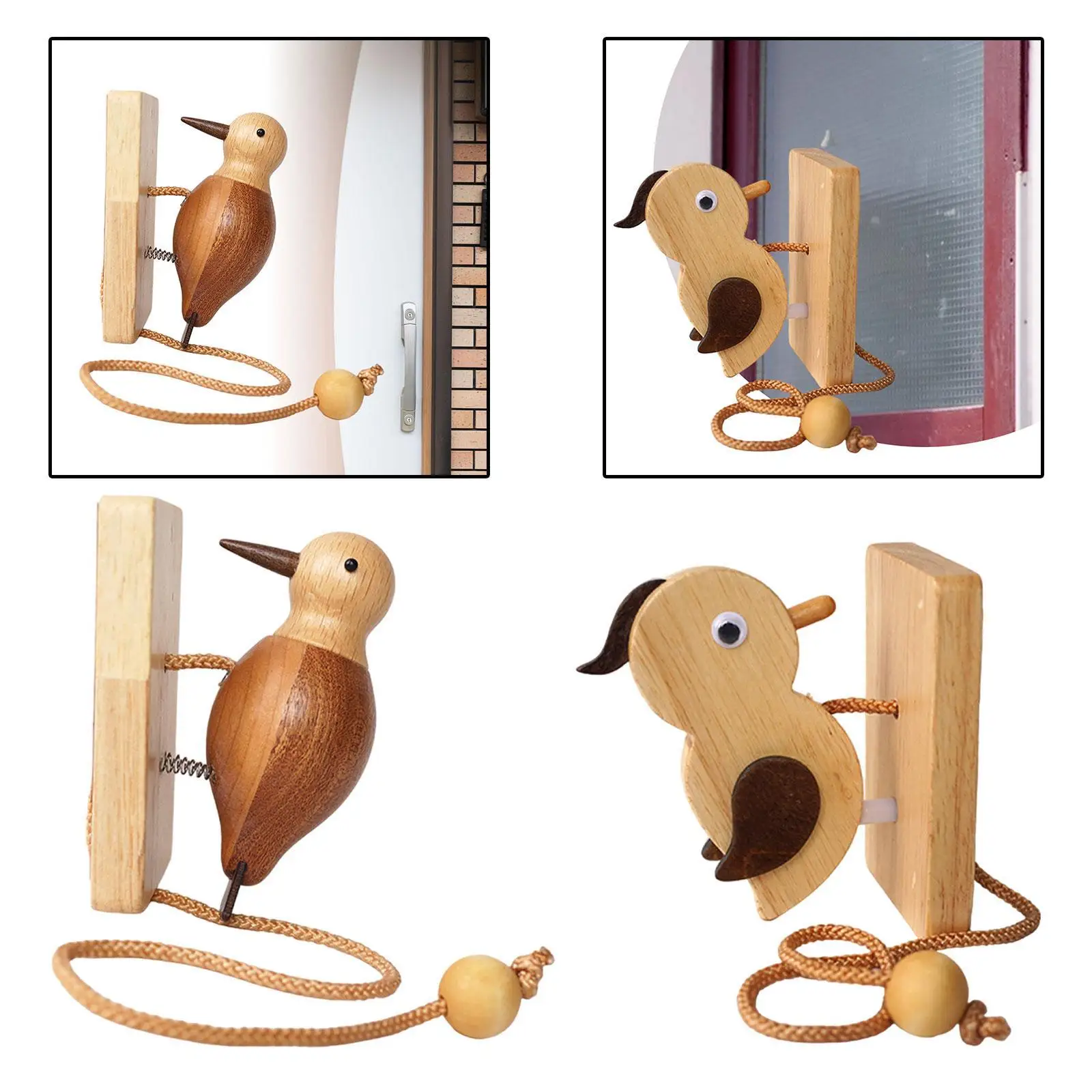 Дятел Дверной звонок Домашний декор Деревянный дверной звонок для спальни Крыльцо Бизнес