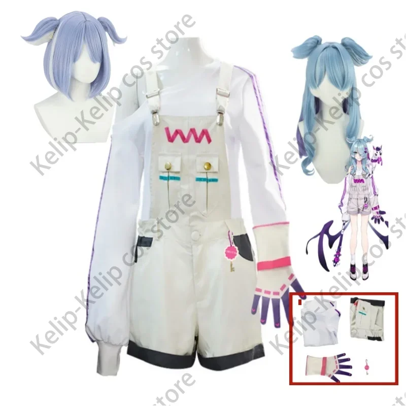 Anime Virtual YouTuber NIJISANJI Elira Pendora Cosplay Costume Wig Rompers Strapless Long Sleeved Suit Woman Sexy Carnival Suit